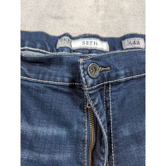 BKE Seth Straight Leg Jeans Mens 44x30 Blue Distressed Denim Buckle Casual - Picture 5 of 12